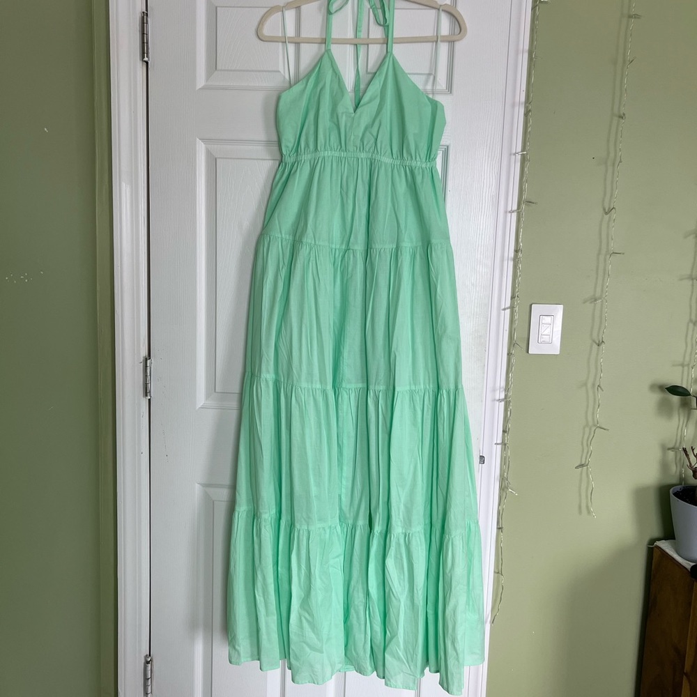 EXPRESS Green Tiered Dress